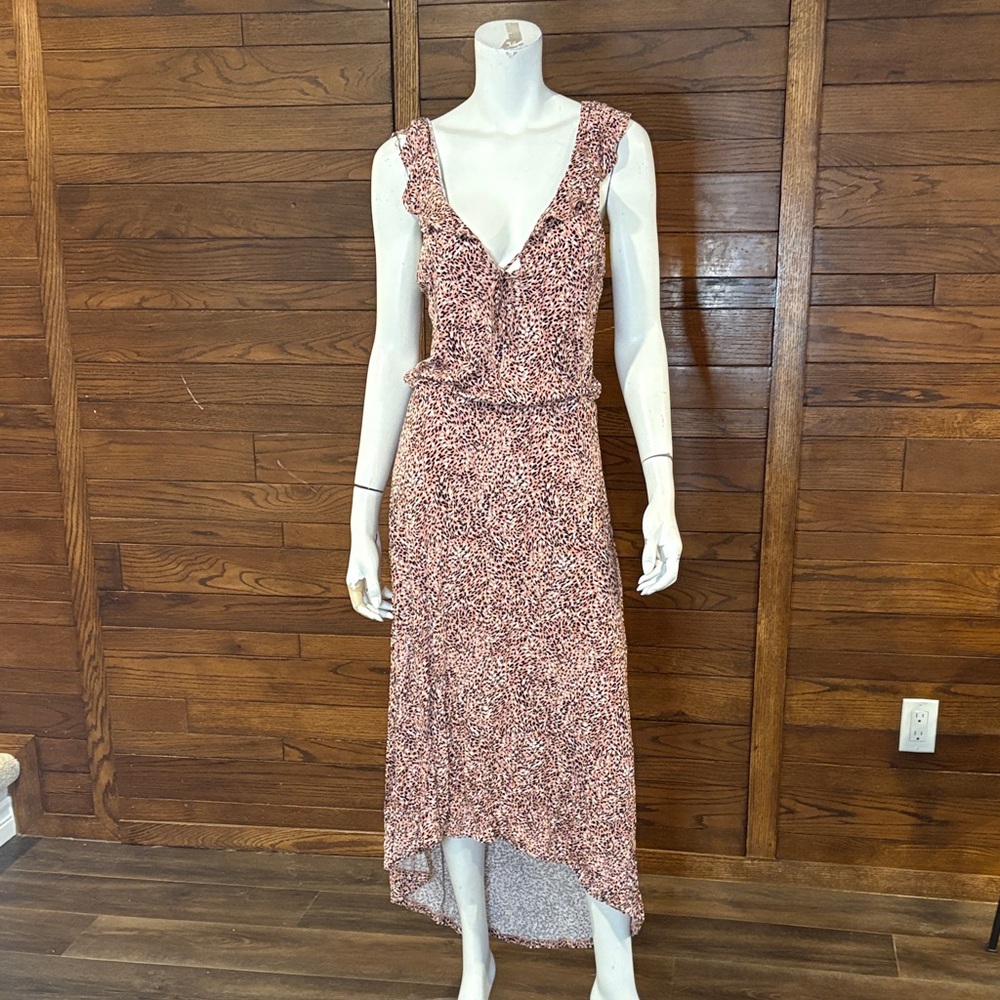 Joe Fresh Rose Pink Ruffle High-Low Midi Dress
